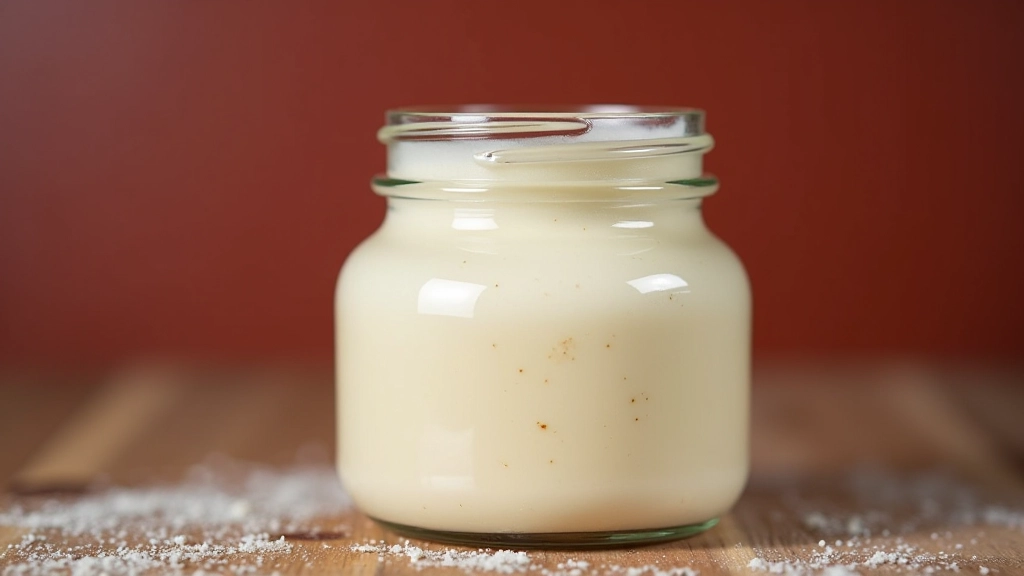 Mature sourdough starter at peak fermentation, doubled in size with visible dome and foam, ready for baking